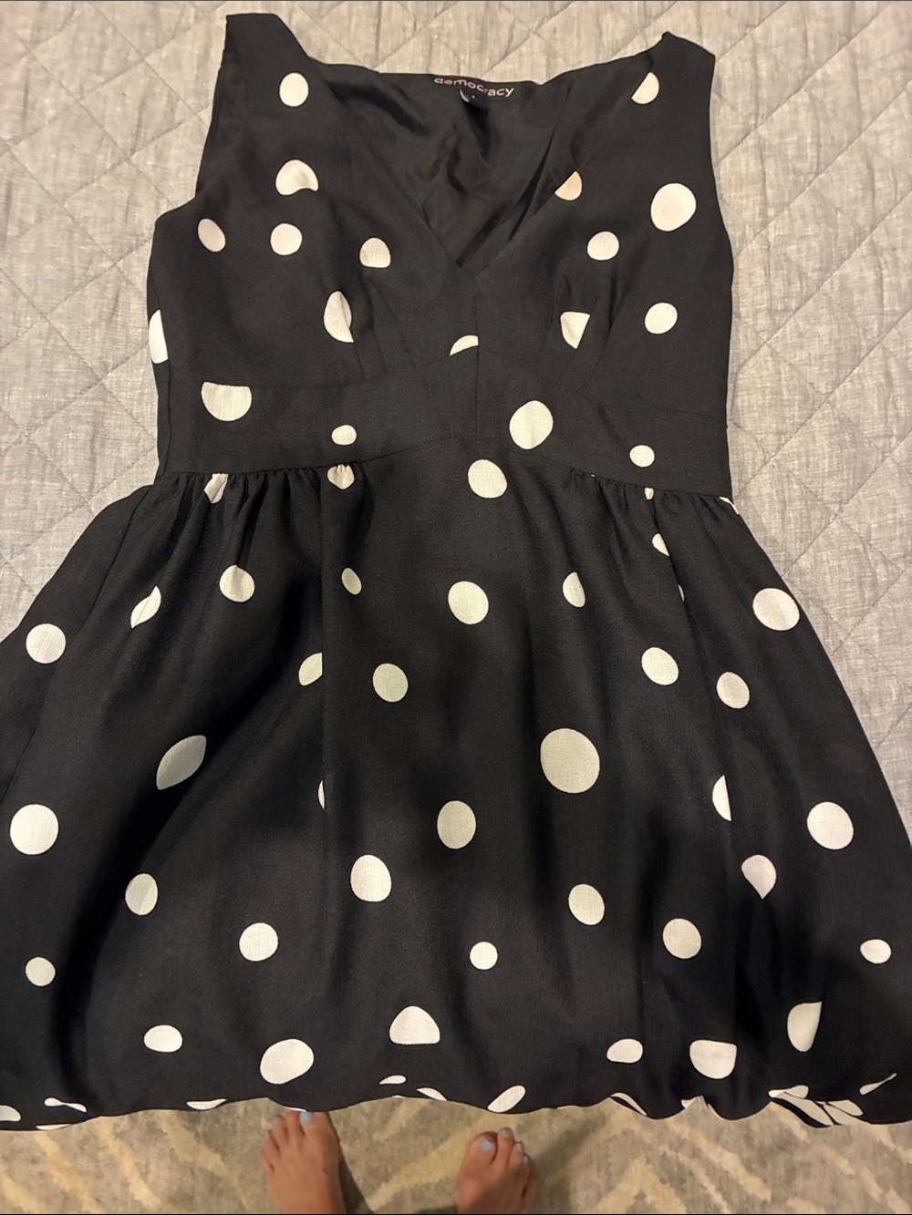 Democracy Black and White Polka Dot Casual Dress